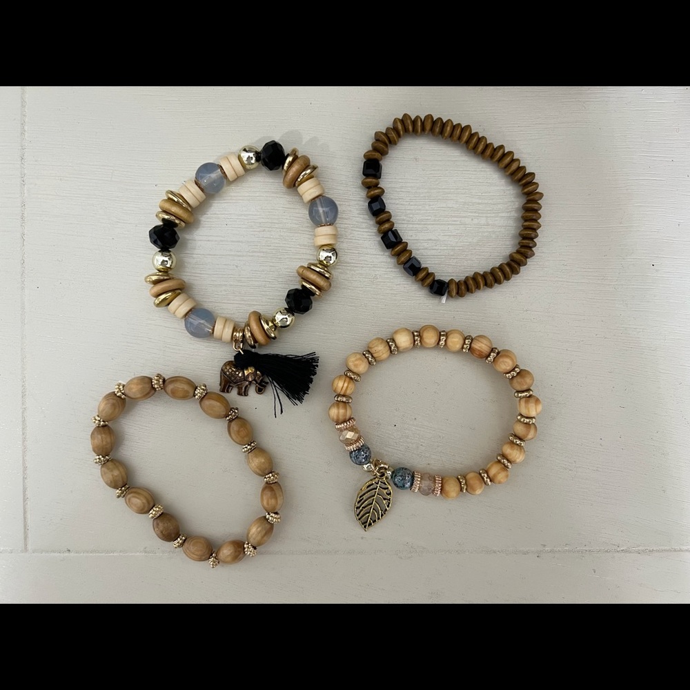Brand New-Set of 4 Beaded Bracelets
